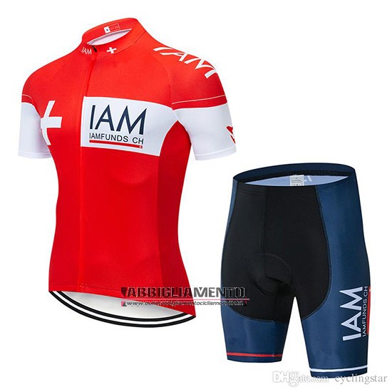 Abbigliamento IAM 2019 Manica Corta e Pantaloncino Con Bretelle Rosso Bianco - Clicca l'immagine per chiudere